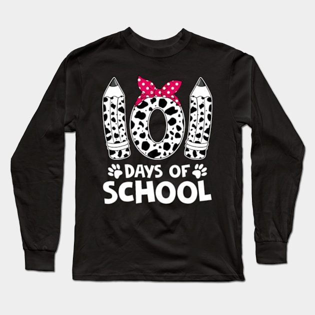 Happy 101 Days Of School Funny Student Teacher Kids Long Sleeve T-Shirt by Cristian Torres